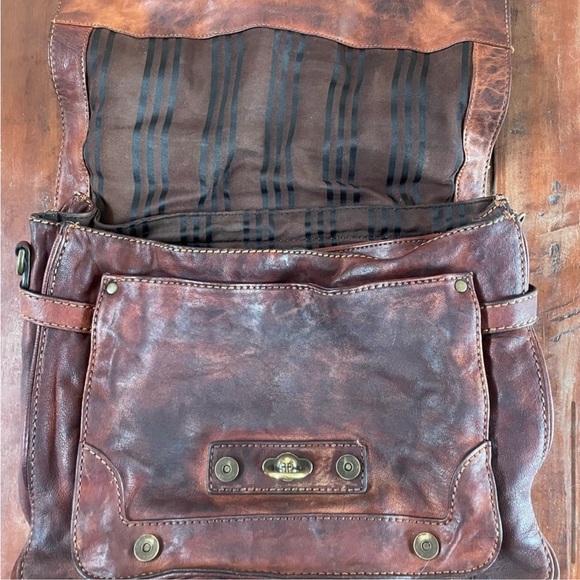 Frye Cameron Satchel GUC redwood dark brown medium 12x10 inches Dark Academia - Picture 8 of 15
